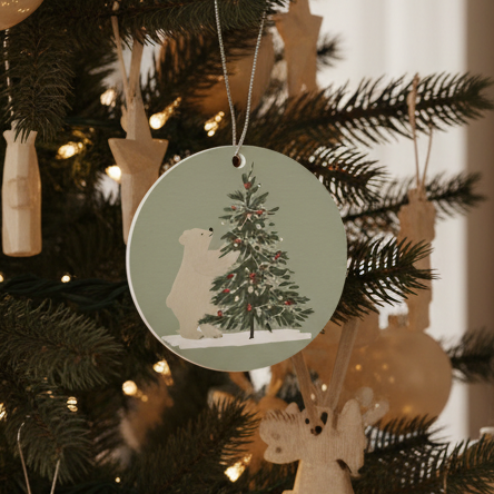 Christmas Polar Bear Acrylic Ornament