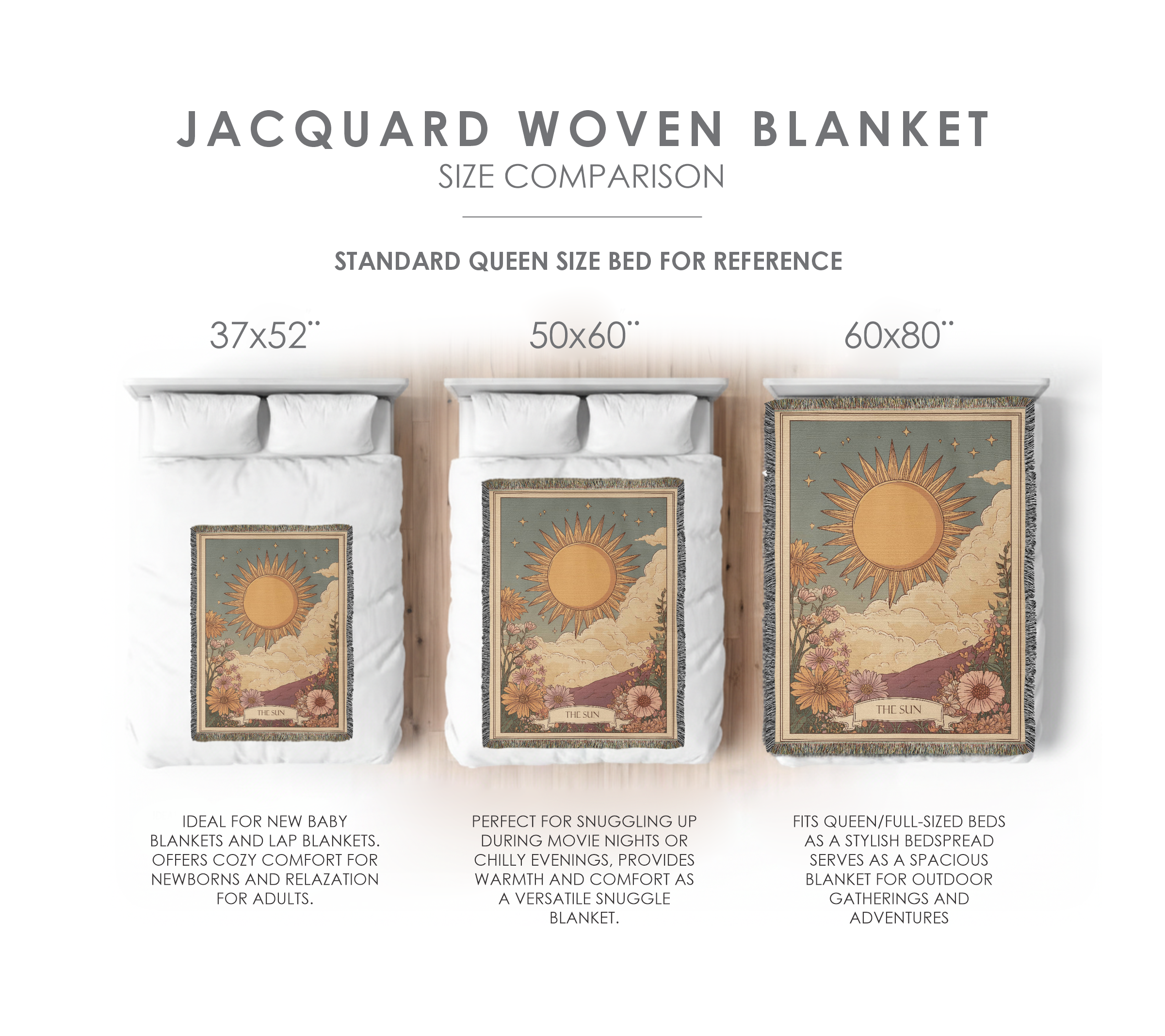 The Sun Tarot Heirloom Woven Blanket