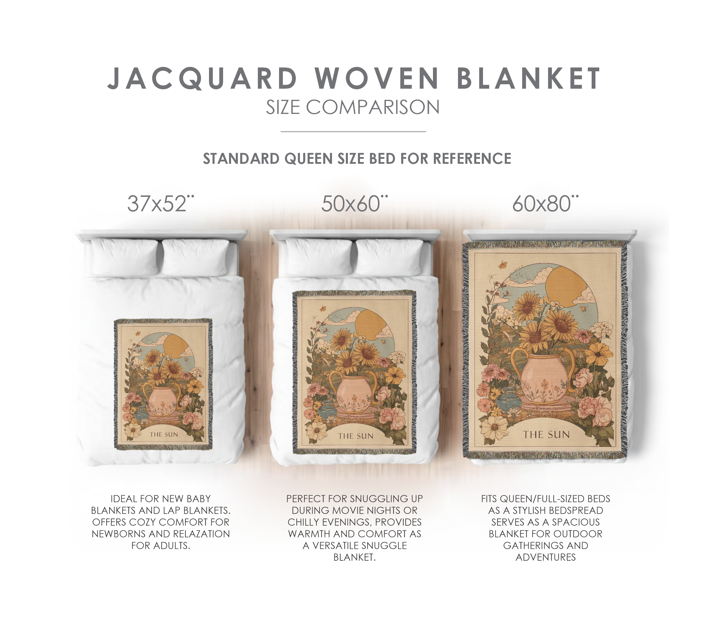 The Sun Flower Tarot Heirloom Woven Blanket