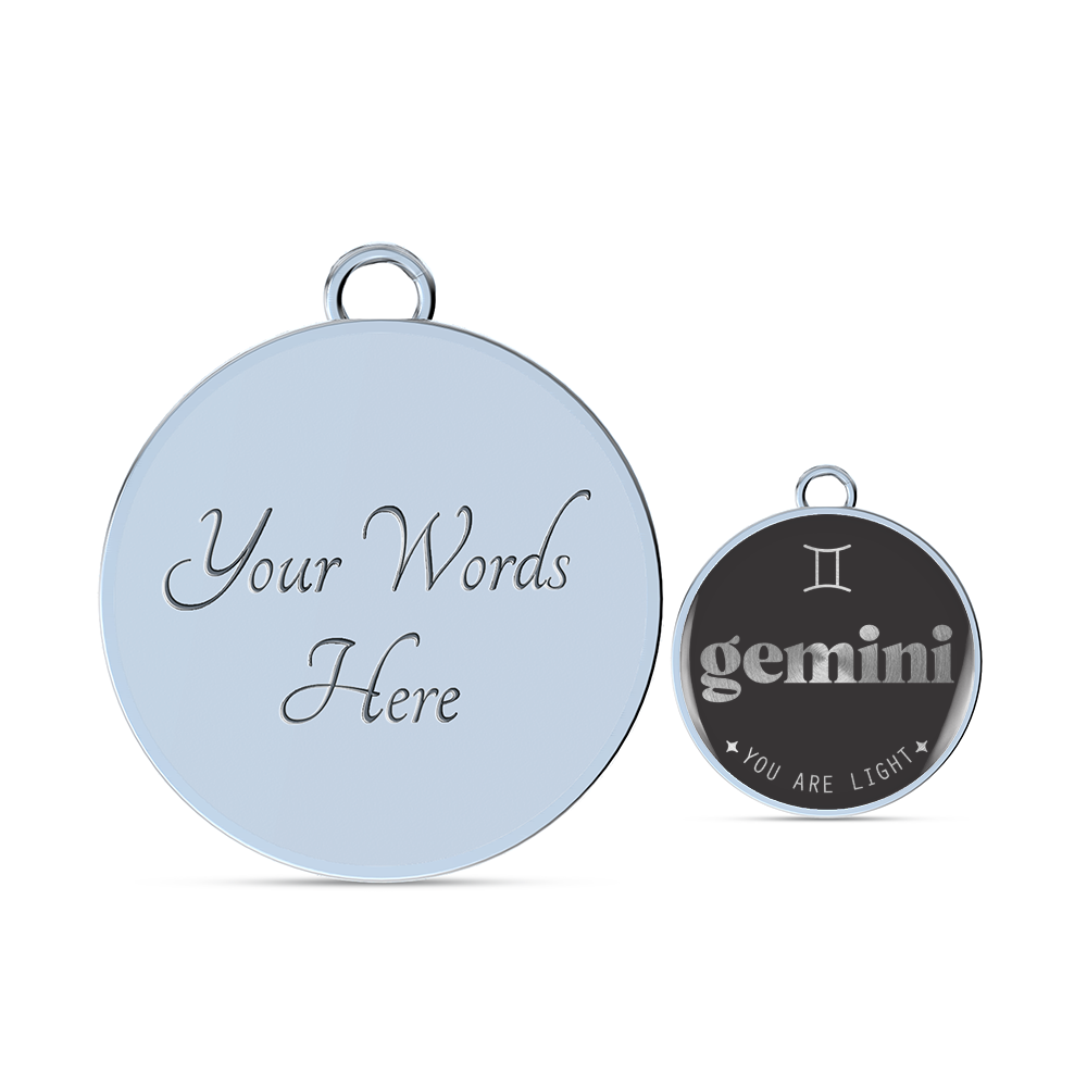 Engraved Steel Gemini Zodiac Bracelet