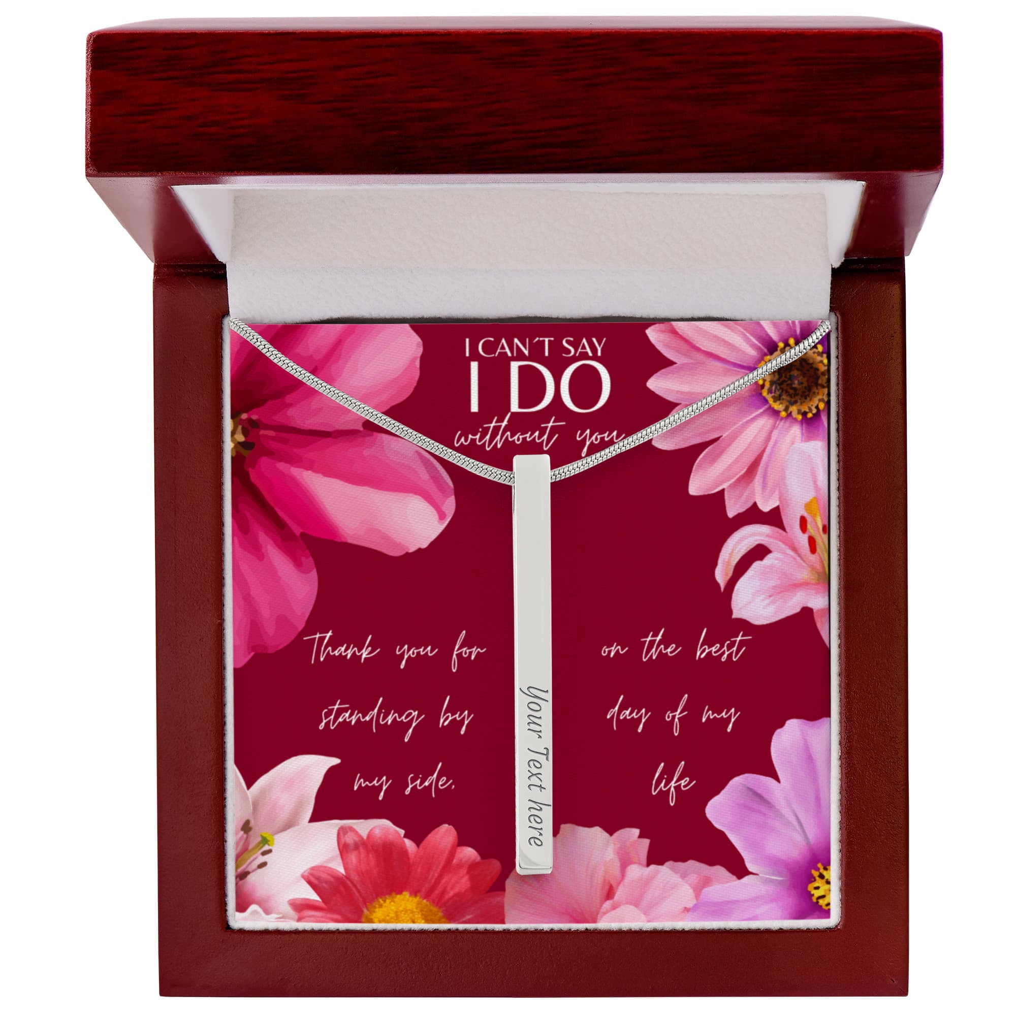 Personalized Bridesmaid 4-Sided Bar Necklace 01