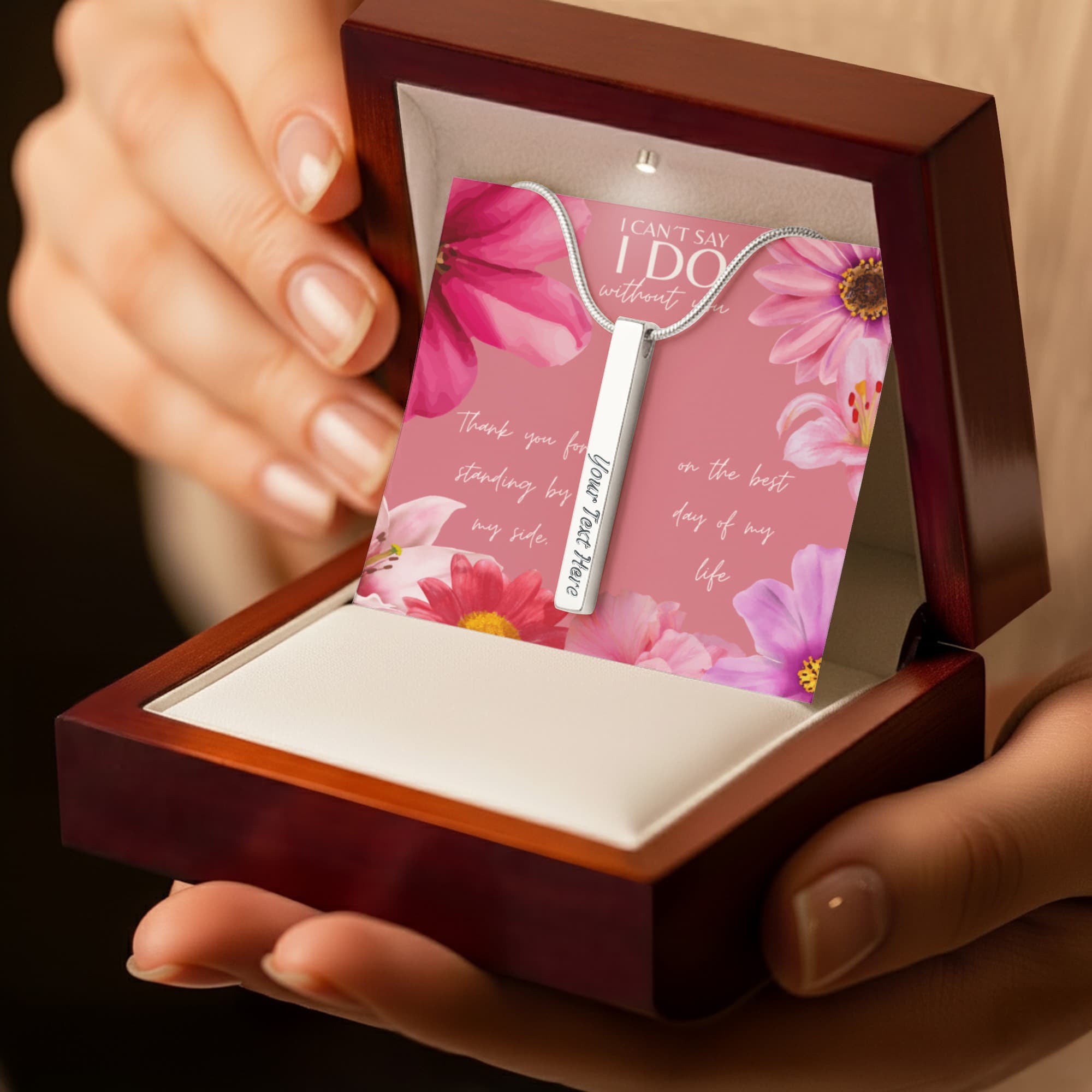 Personalized Bridesmaid 4-Sided Bar Necklace 03