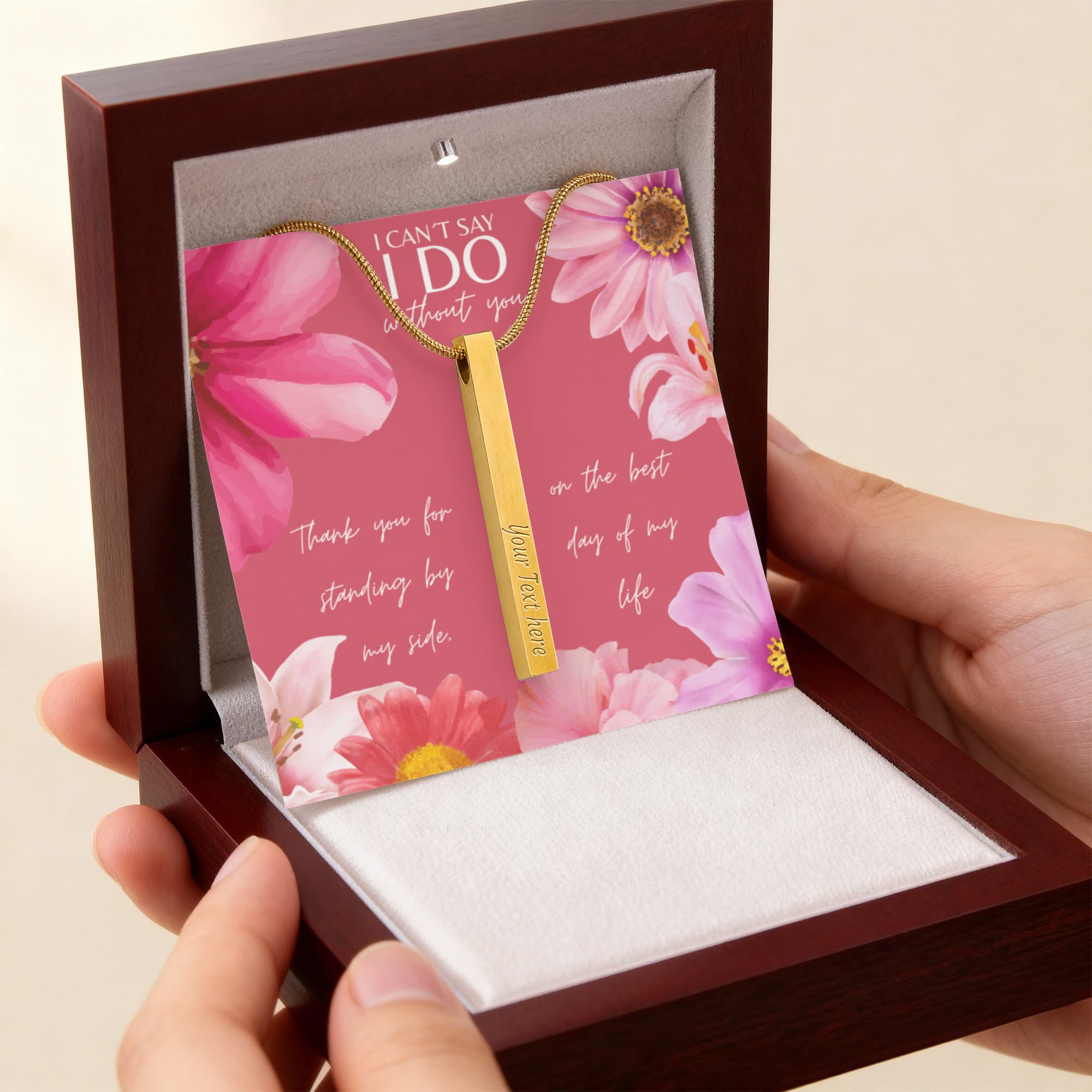 Personalized Bridesmaid 4-Sided Bar Necklace 05