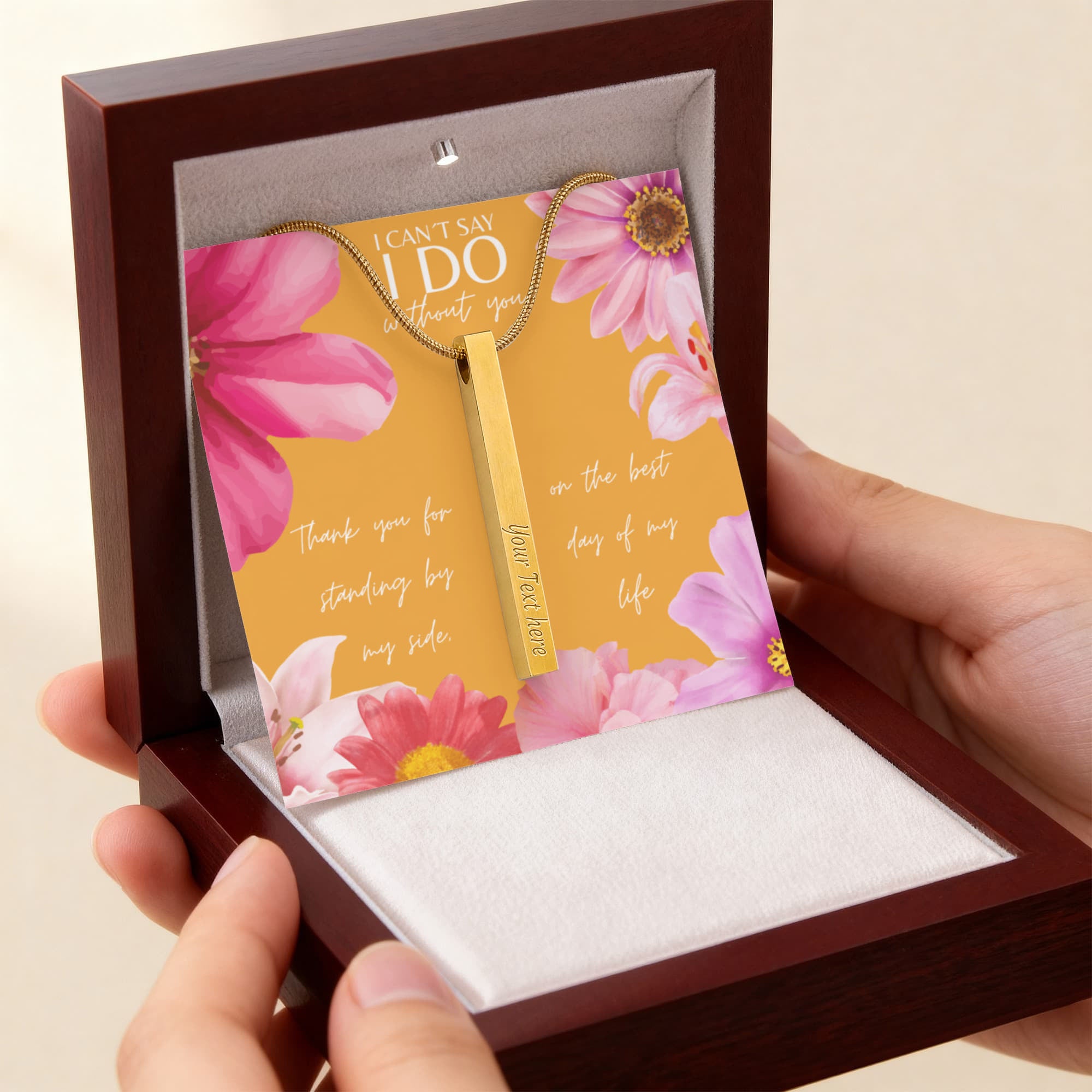 Personalized Bridesmaid 4-Sided Bar Necklace 04