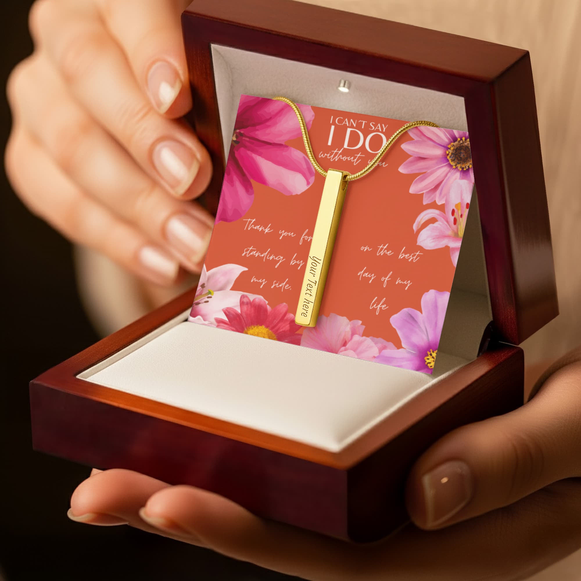 Personalized Bridesmaid 4-Sided Bar Necklace 02