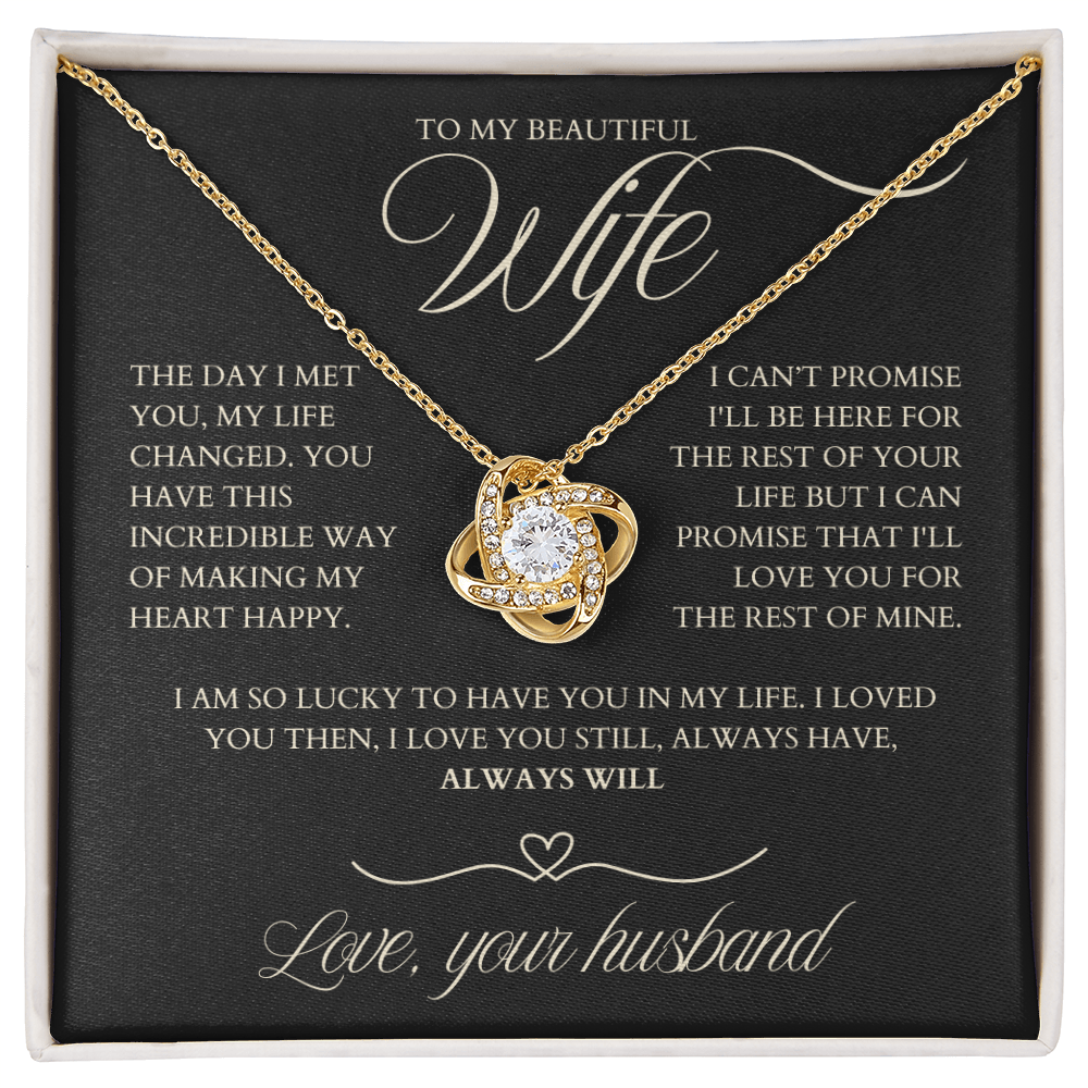 To My Wife - Zirconia Stone Necklace Black 02