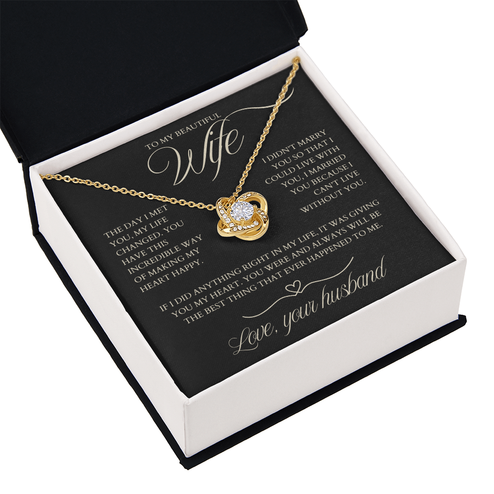To My Wife - Zirconia Stone Necklace Black