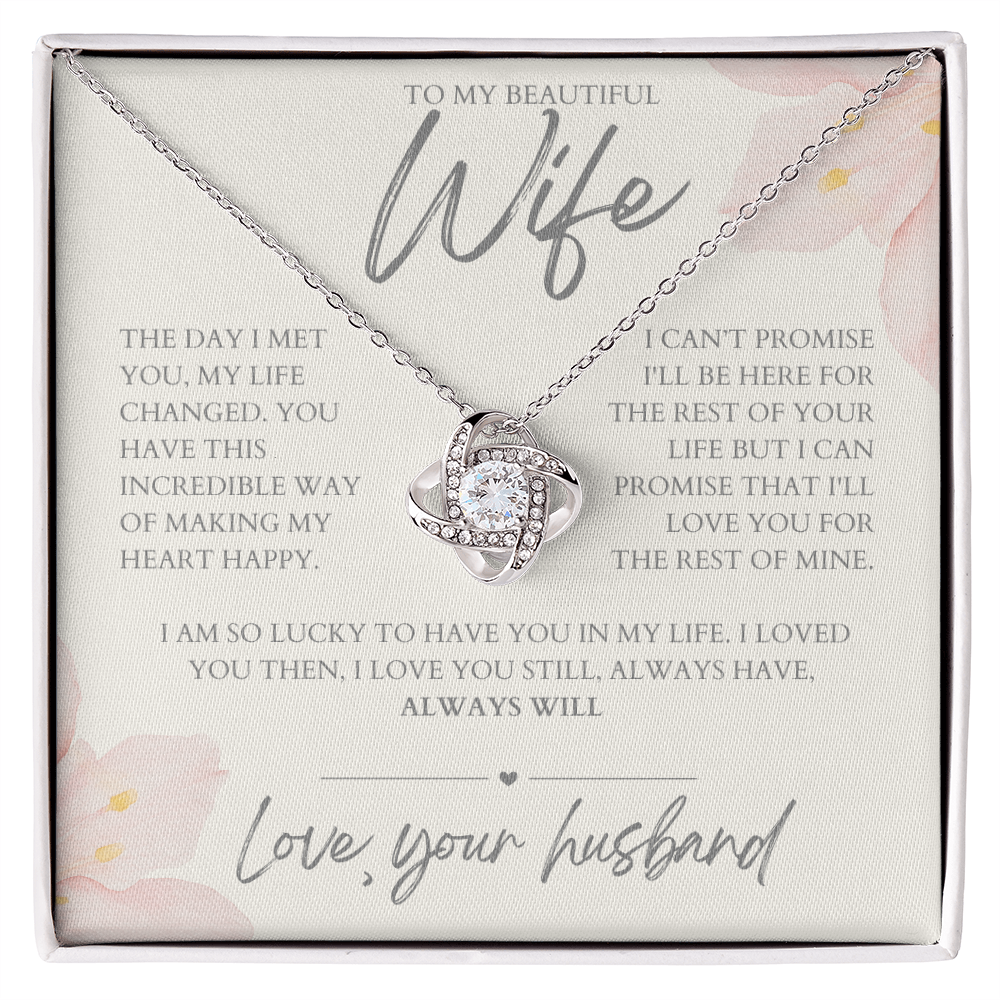 To My Wife - Zirconia Stone Necklace Delicate Rose