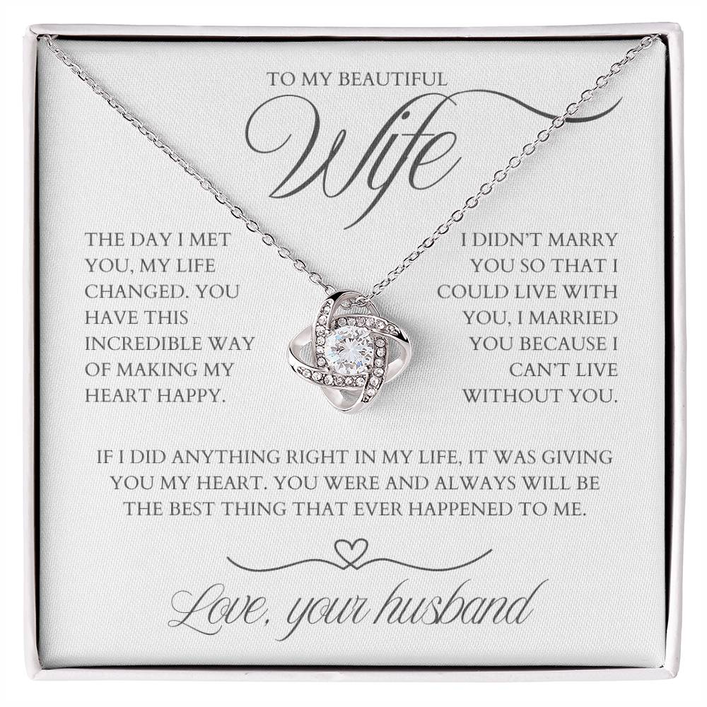 To My Wife - Zirconia Stone Necklace White