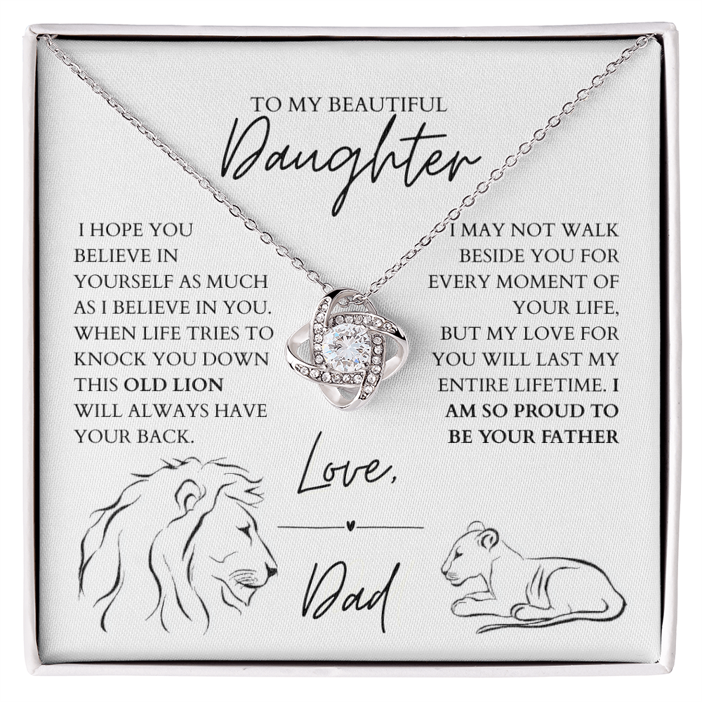 To My Daughter - Zirconia Stone Necklace White