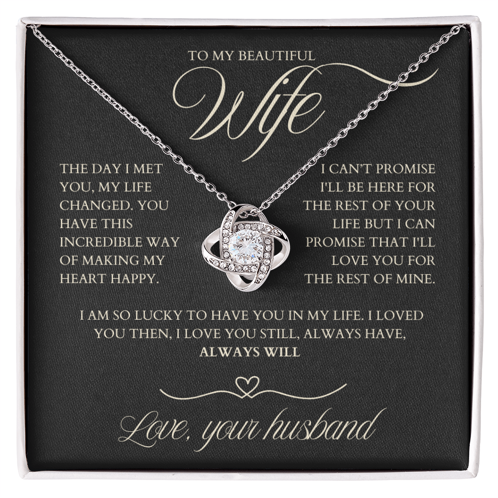 To My Wife - Zirconia Stone Necklace Black 02