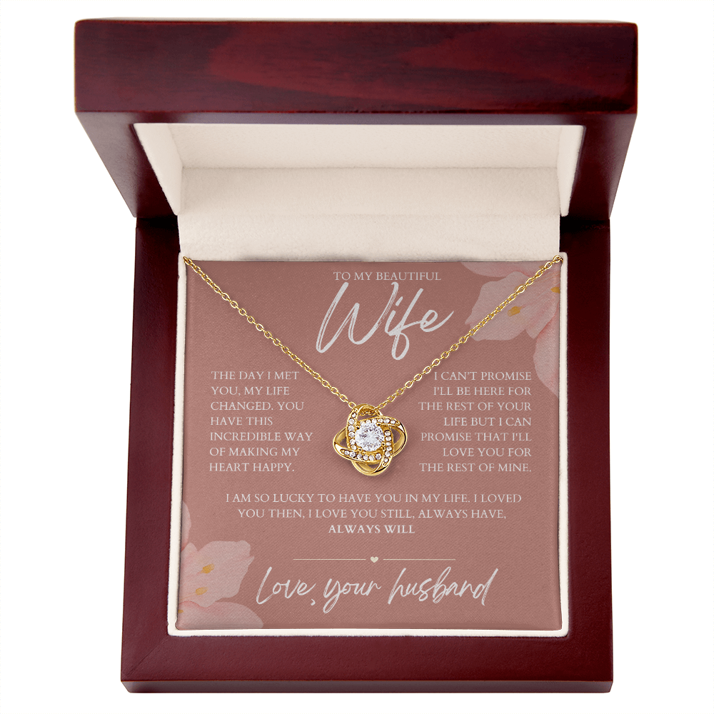To My Wife - Zirconia Stone Necklace Dusty Rose