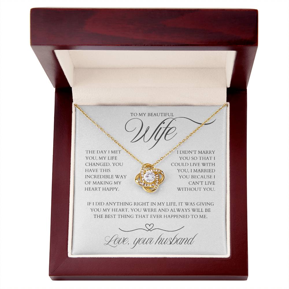 To My Wife - Zirconia Stone Necklace White