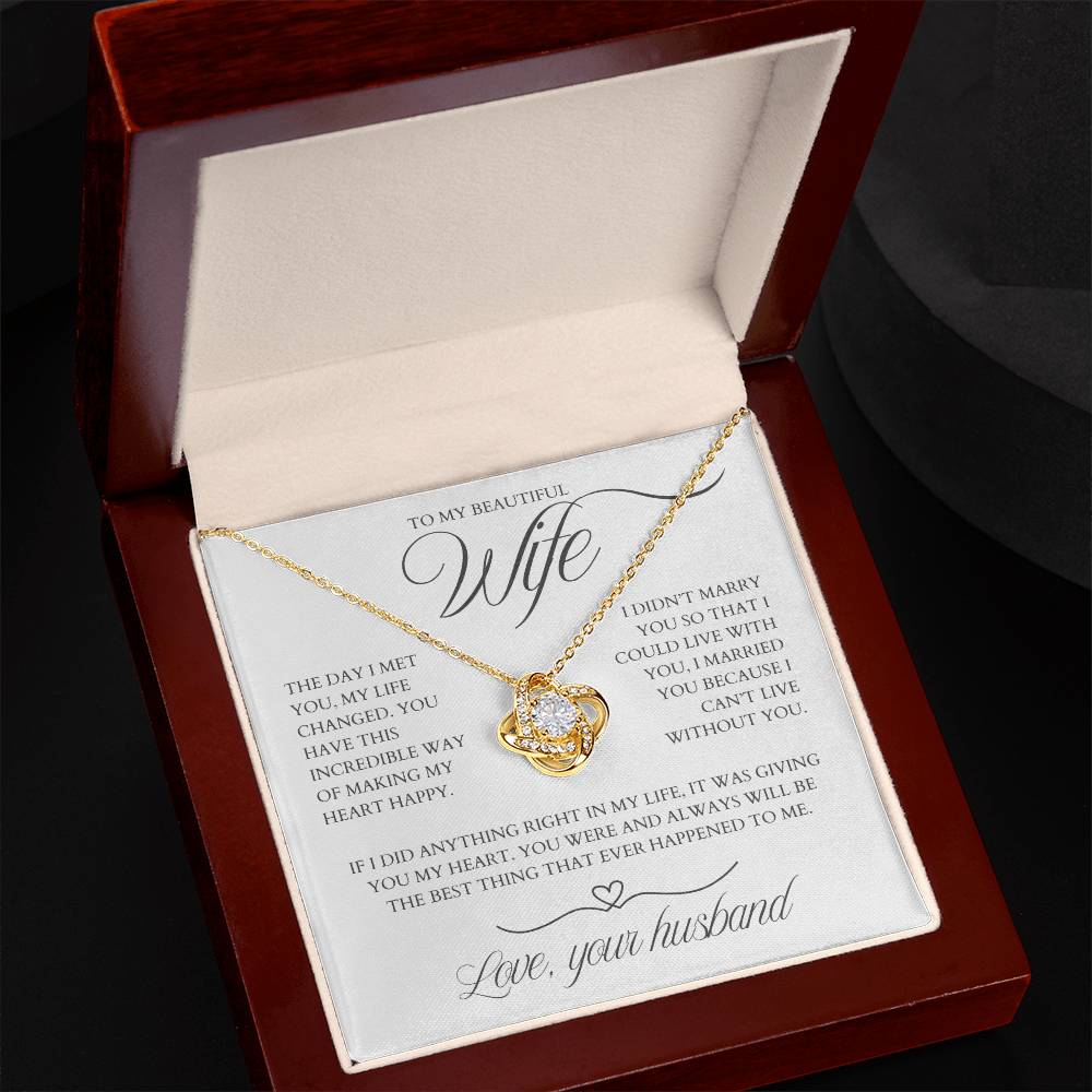 To My Wife - Zirconia Stone Necklace White