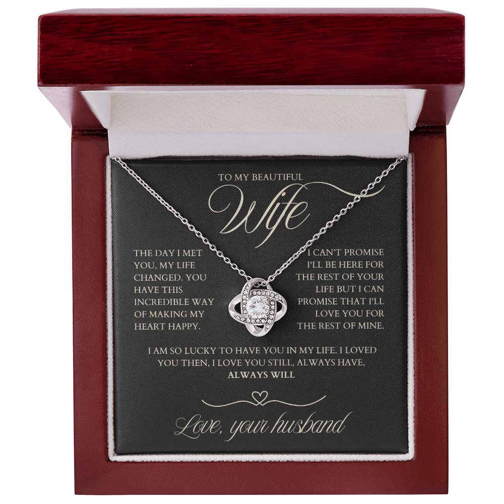 To My Wife - Zirconia Stone Necklace Black 02