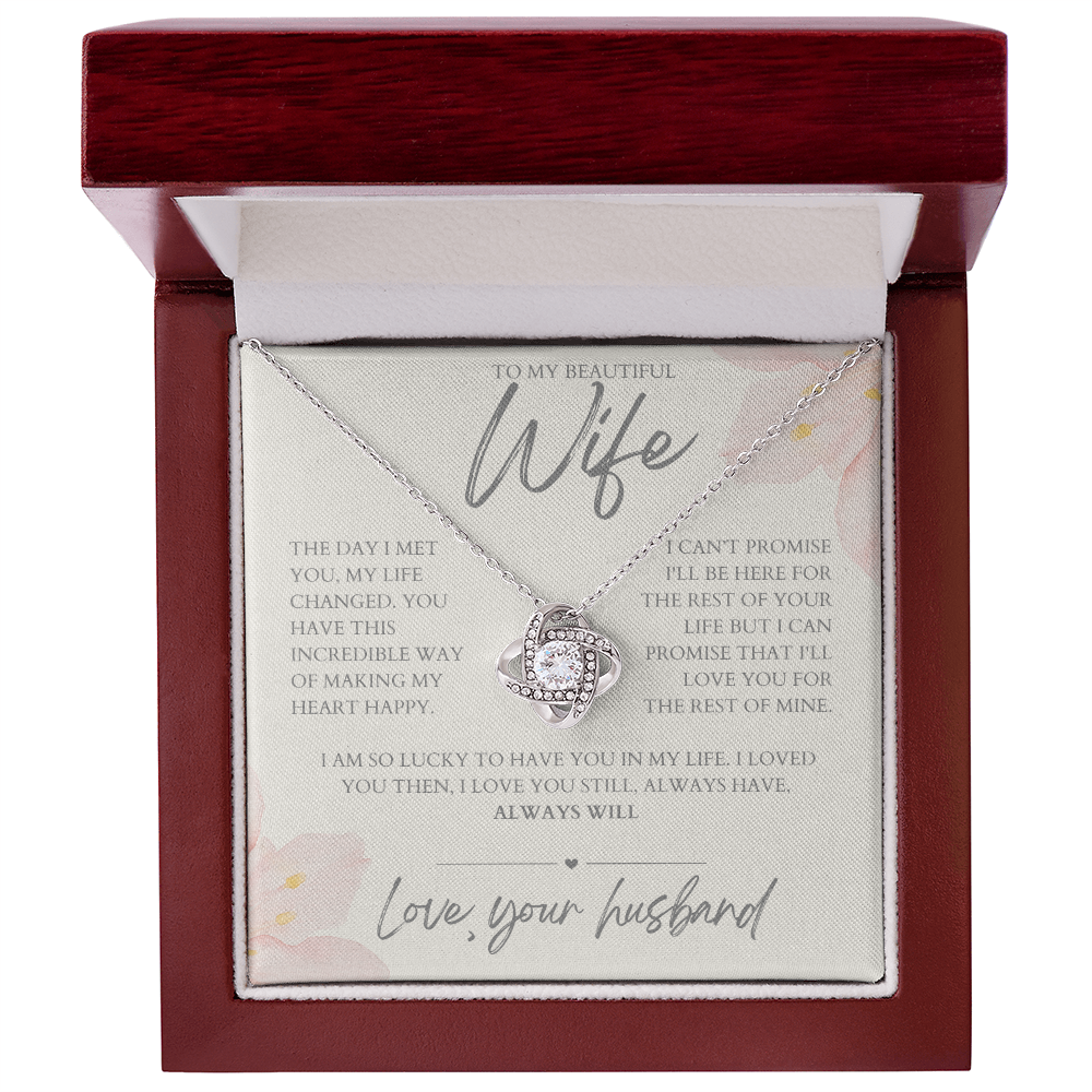 To My Wife - Zirconia Stone Necklace Delicate Rose