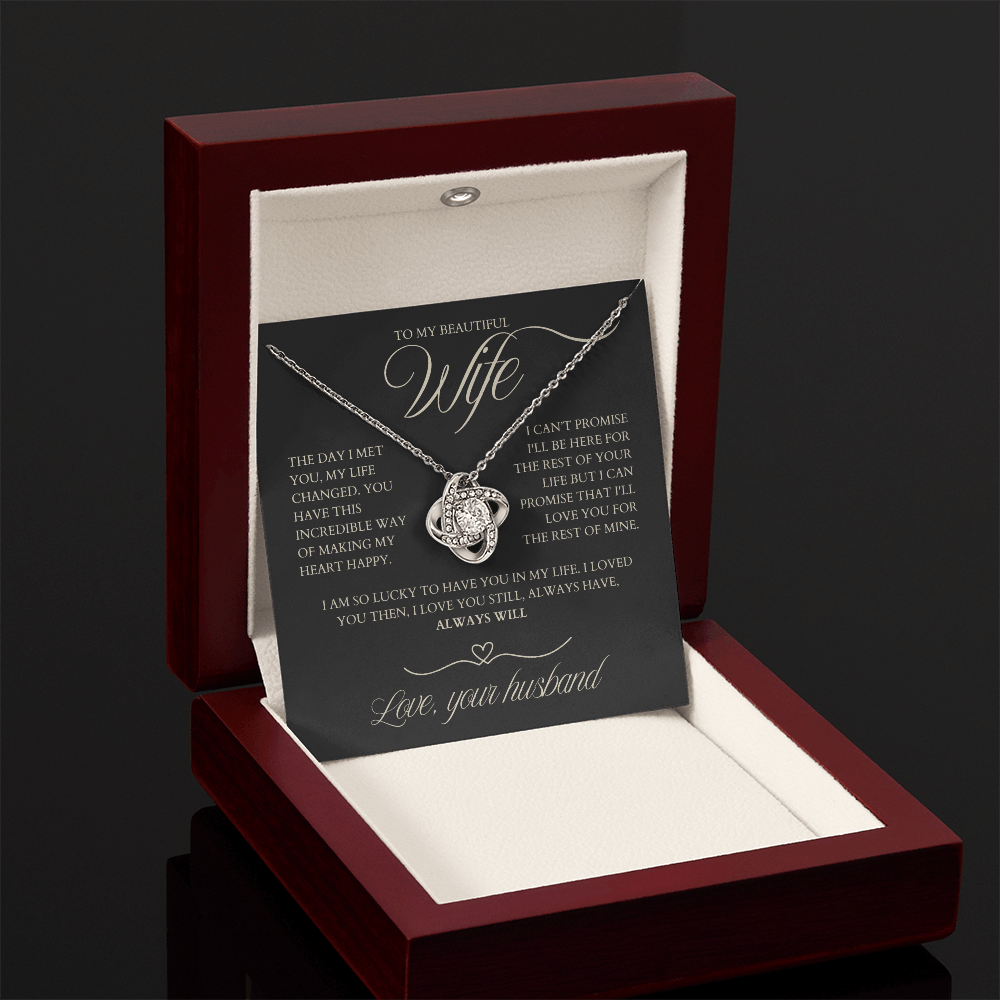 To My Wife - Zirconia Stone Necklace Black 02
