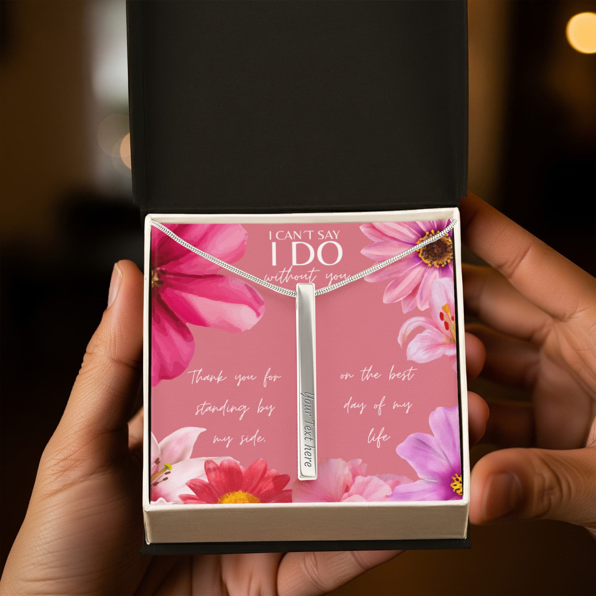Personalized Bridesmaid 4-Sided Bar Necklace 03