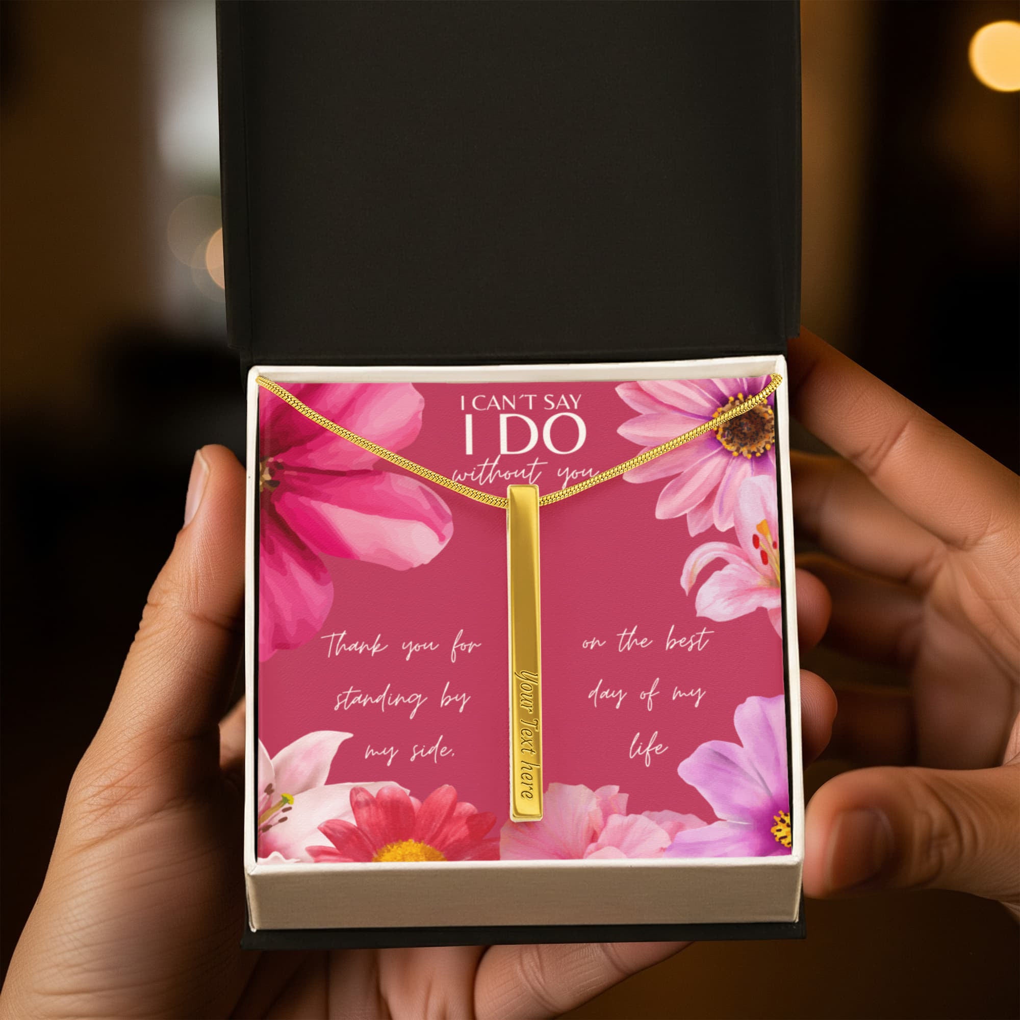 Personalized Bridesmaid 4-Sided Bar Necklace 05