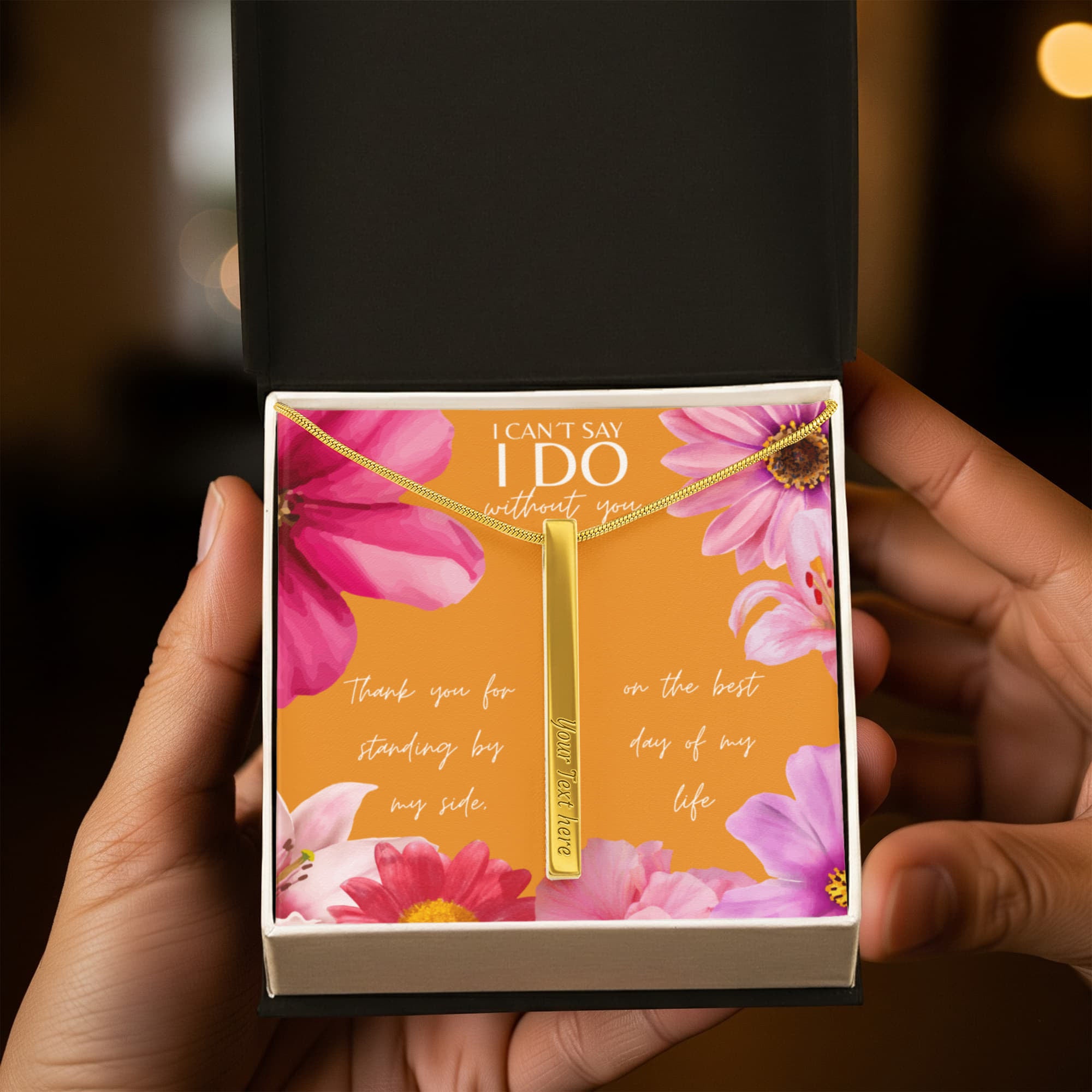 Personalized Bridesmaid 4-Sided Bar Necklace 04