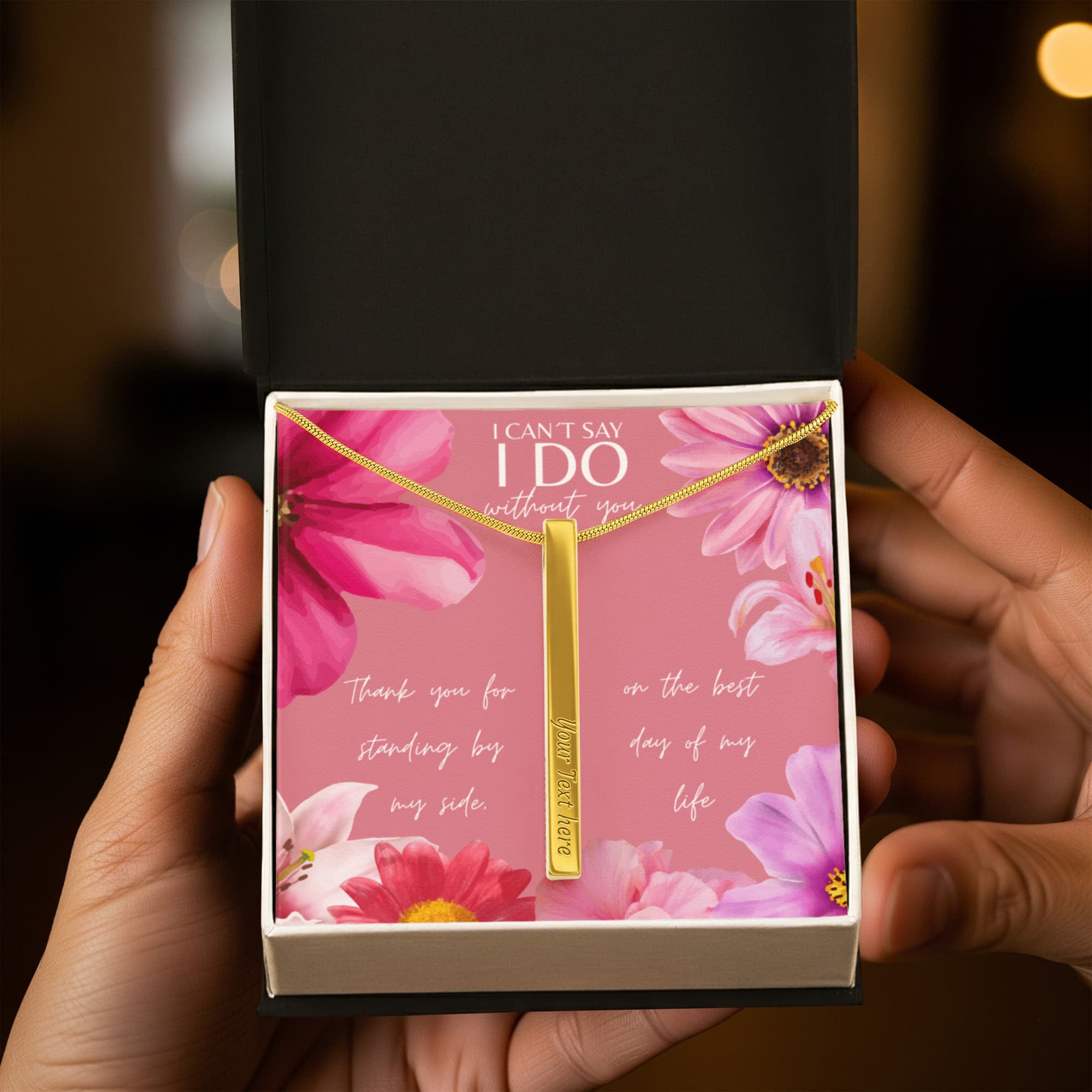 Personalized Bridesmaid 4-Sided Bar Necklace 03
