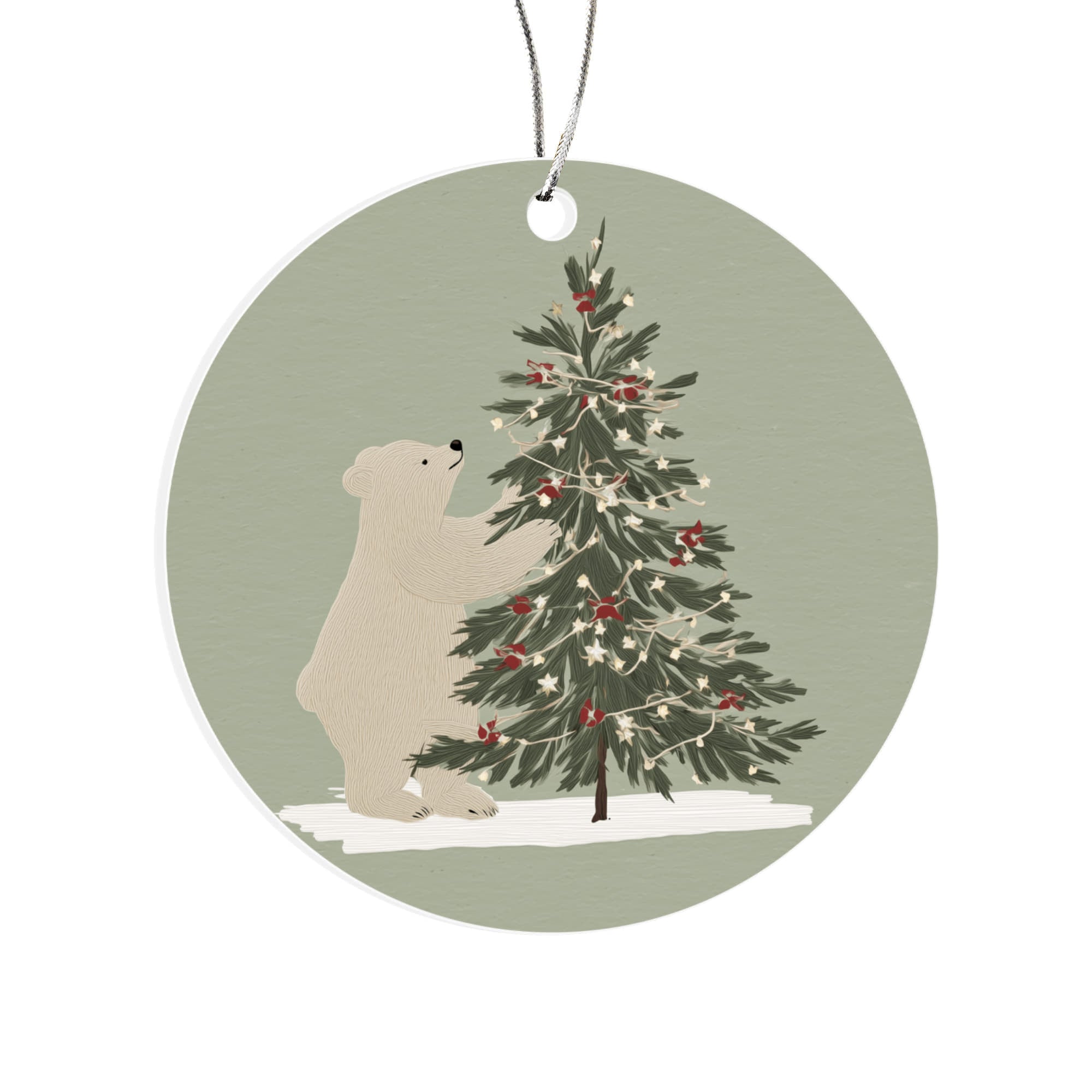 Christmas Polar Bear Acrylic Ornament