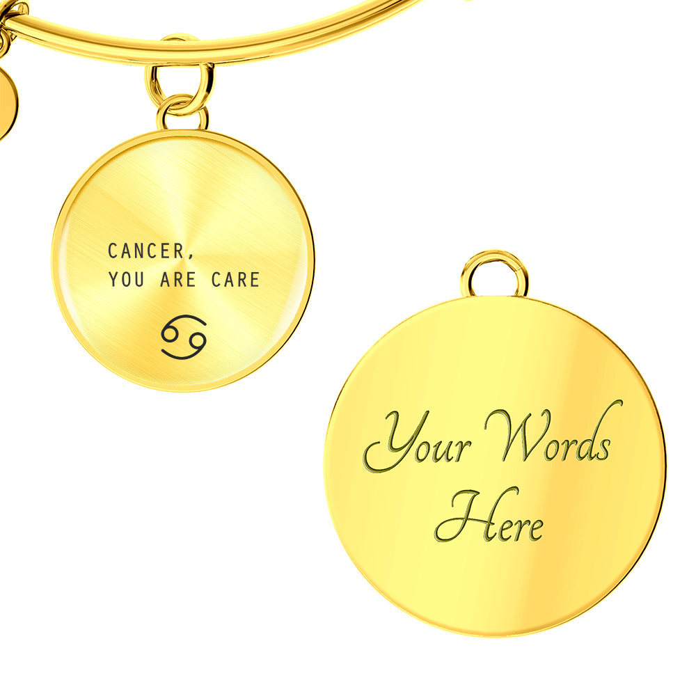 Engraved Minimalist Cancer Zodiac Bracelet