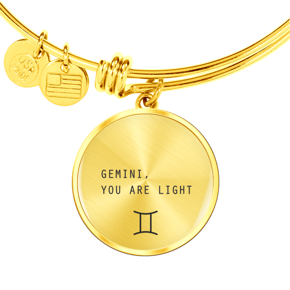 Engraved Minimalist Gemini Zodiac Bracelet