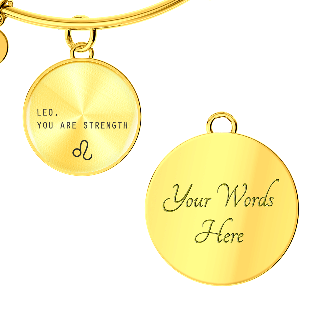 Engraved Minimalist Leo Zodiac Bracelet
