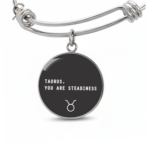 Engraved Steel Minimalist Taurus Zodiac Bracelet