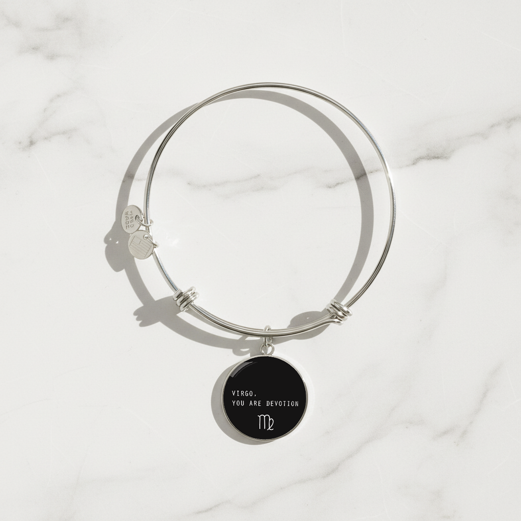 Engraved Steel Minimalist Virgo Zodiac Bracelet