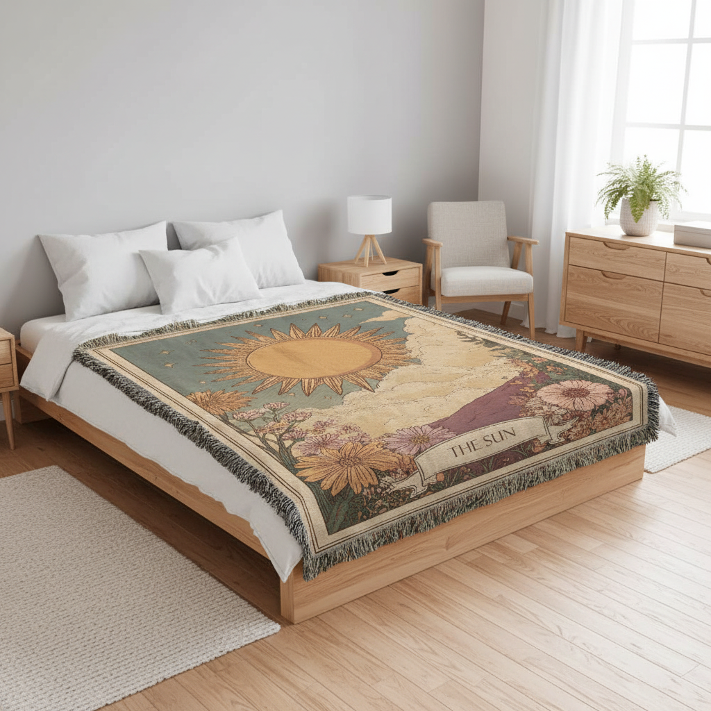 The Sun Tarot Heirloom Woven Blanket