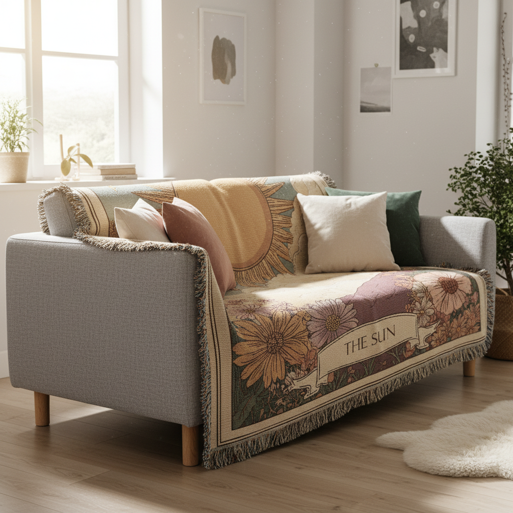 The Sun Tarot Heirloom Woven Blanket