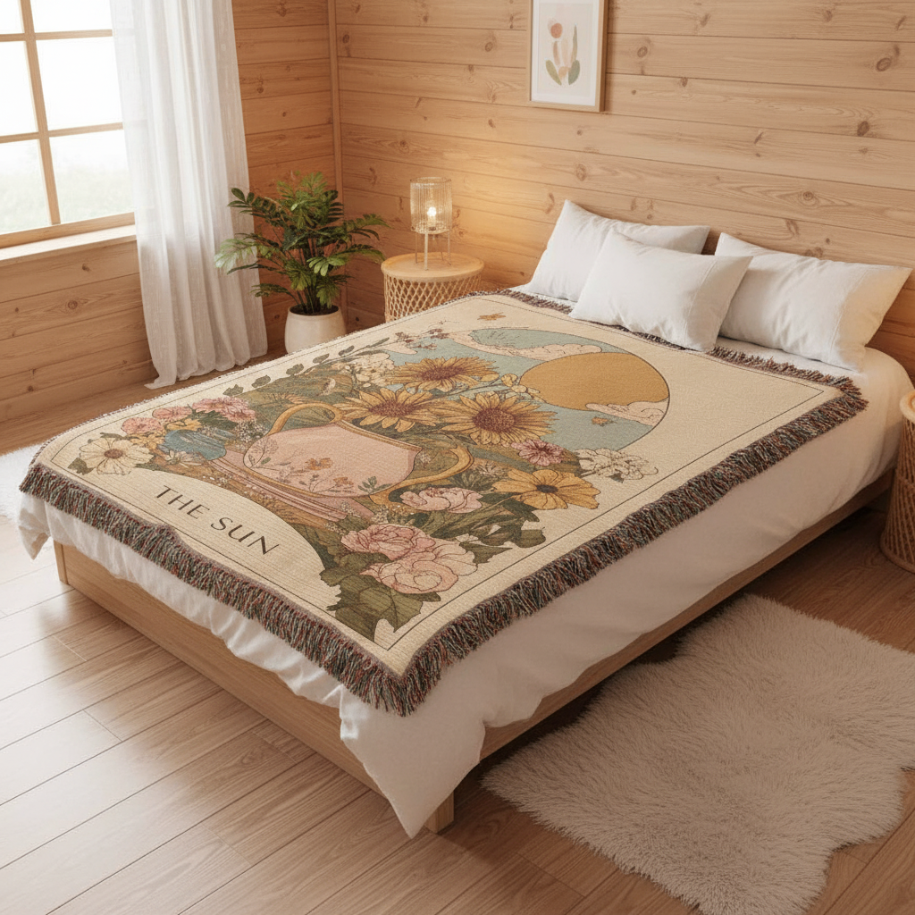 The Sun Flower Tarot Heirloom Woven Blanket