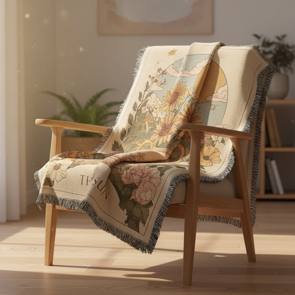 The Sun Flower Tarot Heirloom Woven Blanket