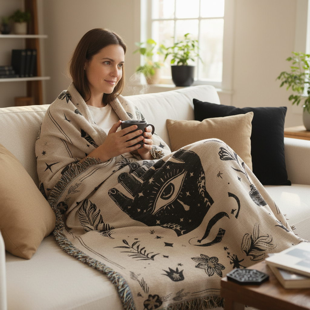 The Mystic Hand Hairloom Woven Blanket