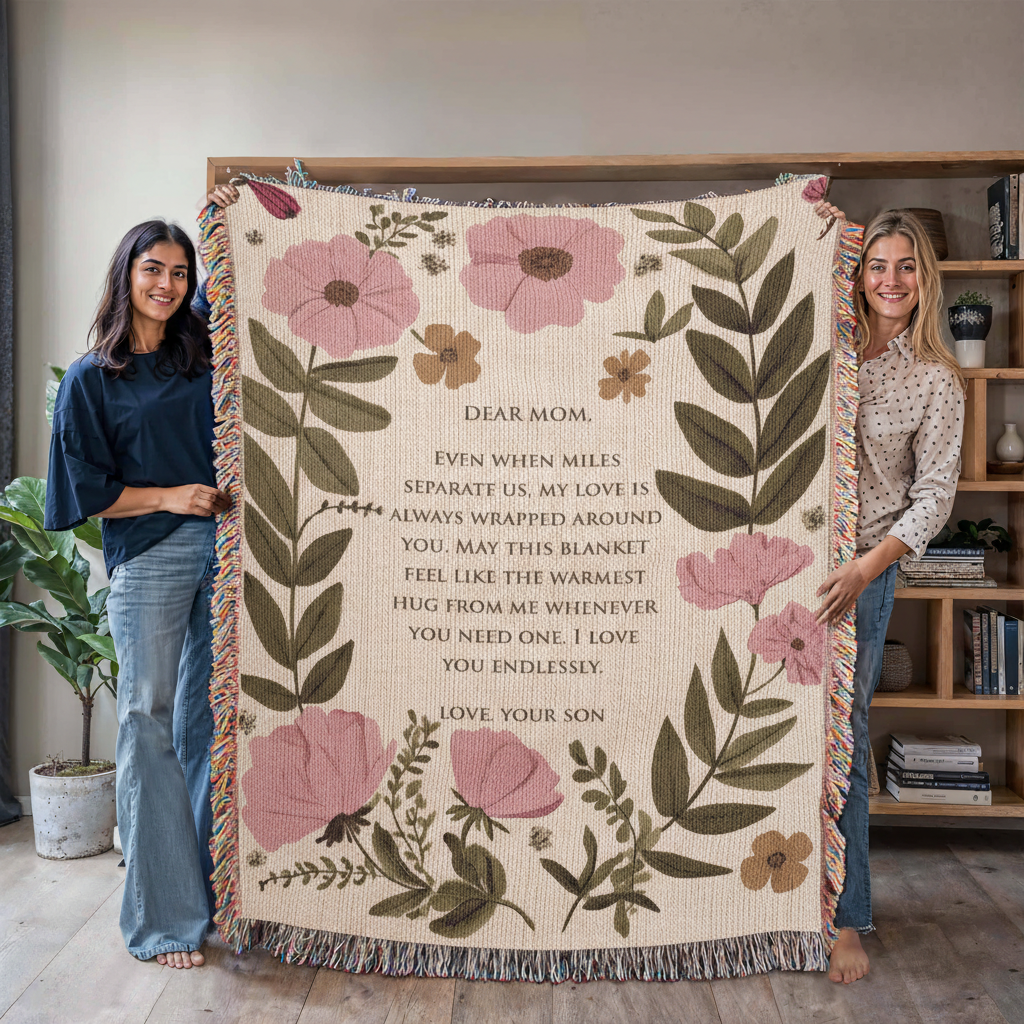 Dear Mom Heirloom Woven Blanket