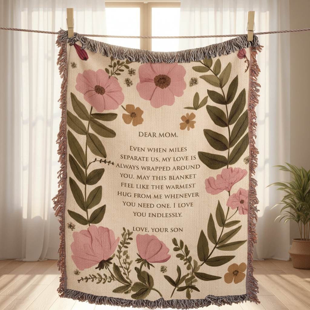 Dear Mom Heirloom Woven Blanket