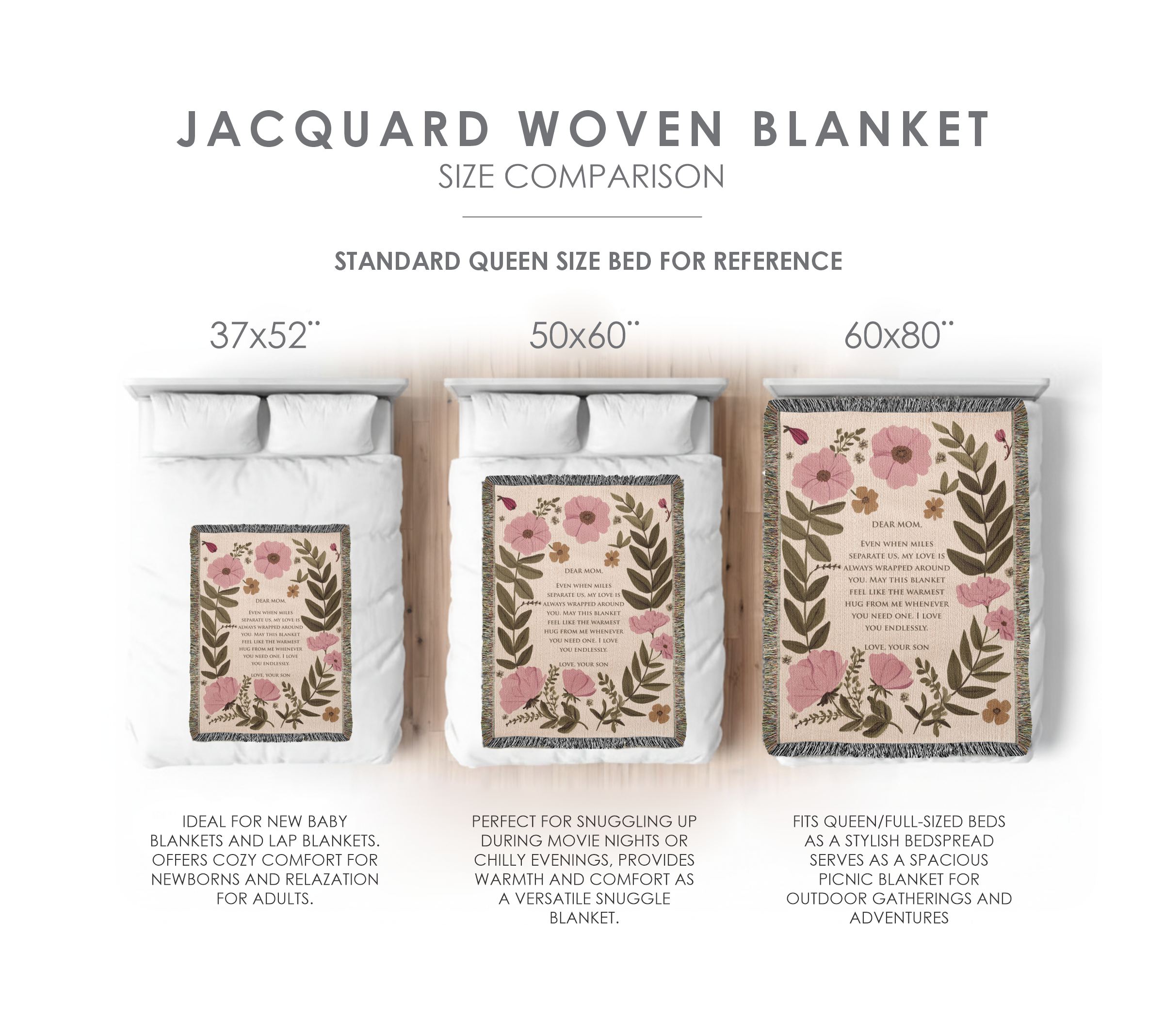 Dear Mom Heirloom Woven Blanket