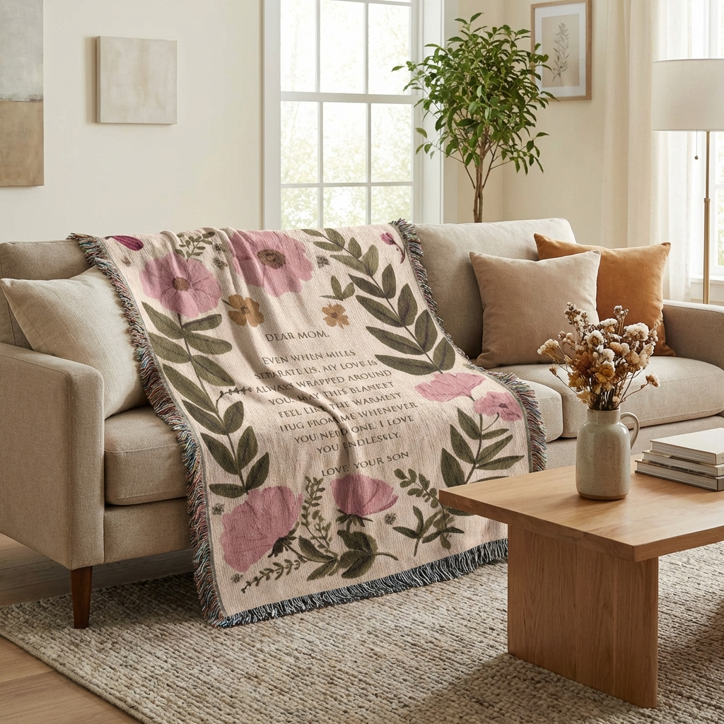 Dear Mom Heirloom Woven Blanket