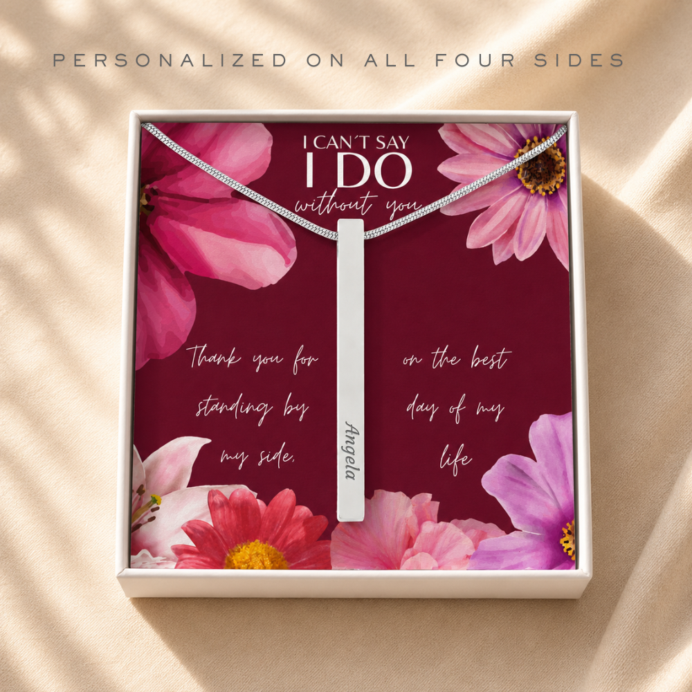Personalized Bridesmaid 4-Sided Bar Necklace 01