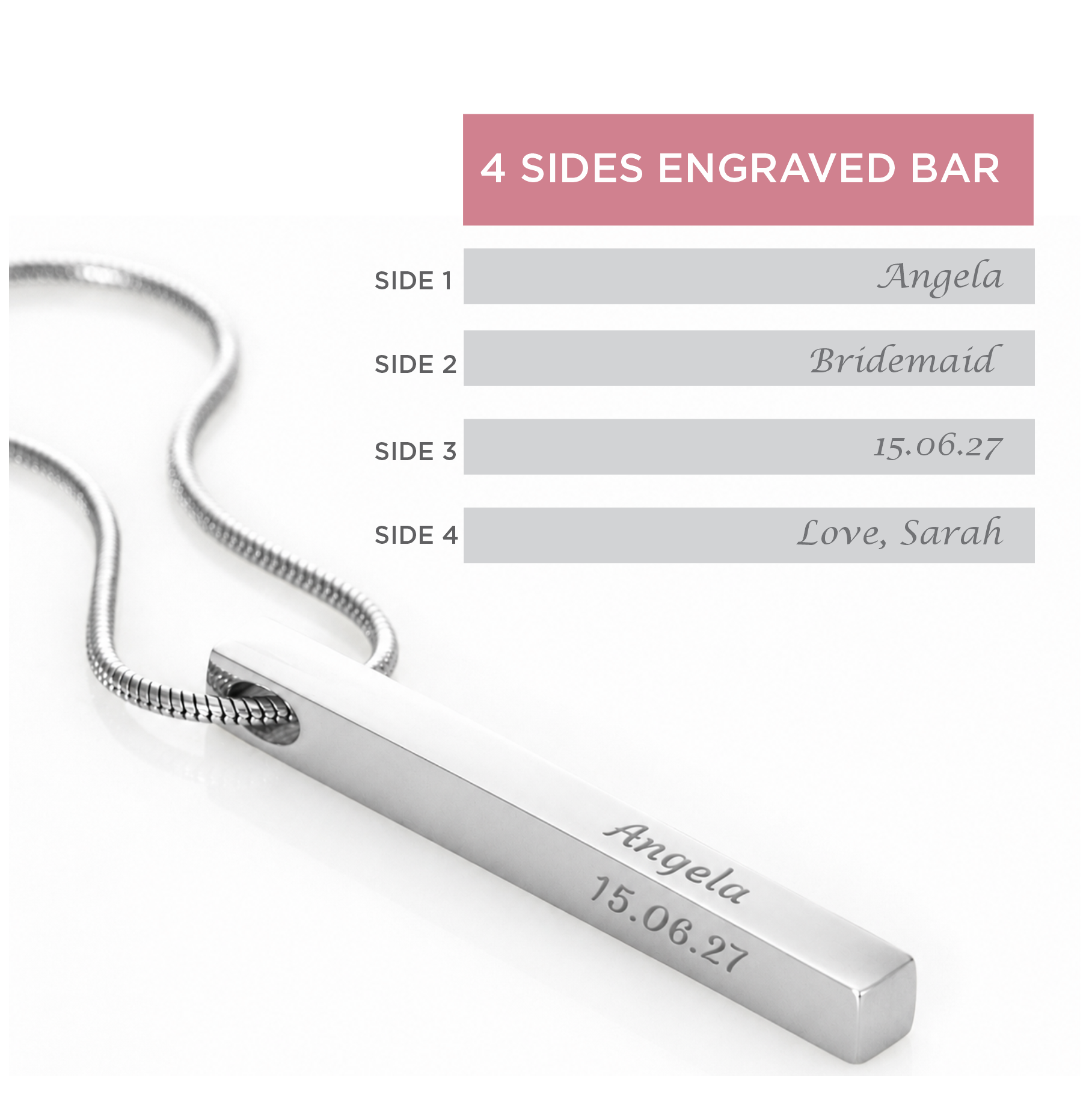 Personalized Bridesmaid 4-Sided Bar Necklace 03