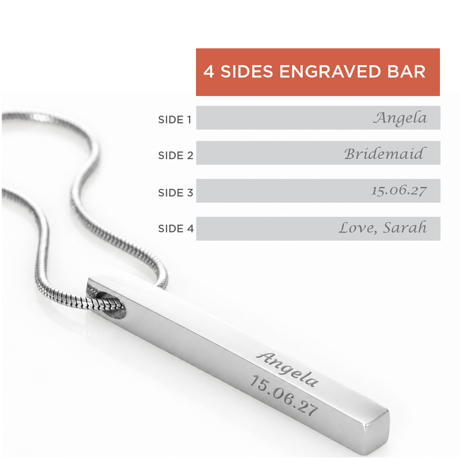 Personalized Bridesmaid 4-Sided Bar Necklace 02