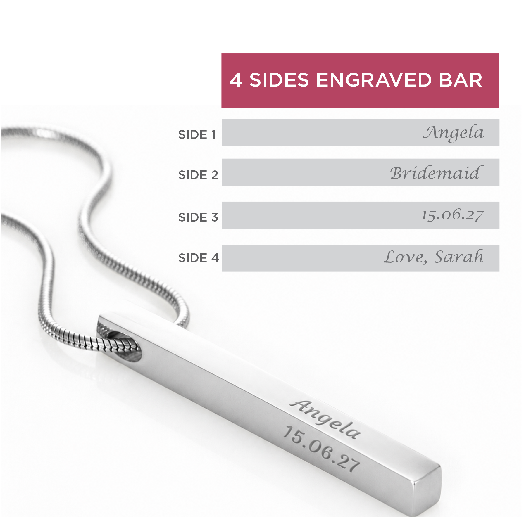 Personalized Bridesmaid 4-Sided Bar Necklace 05