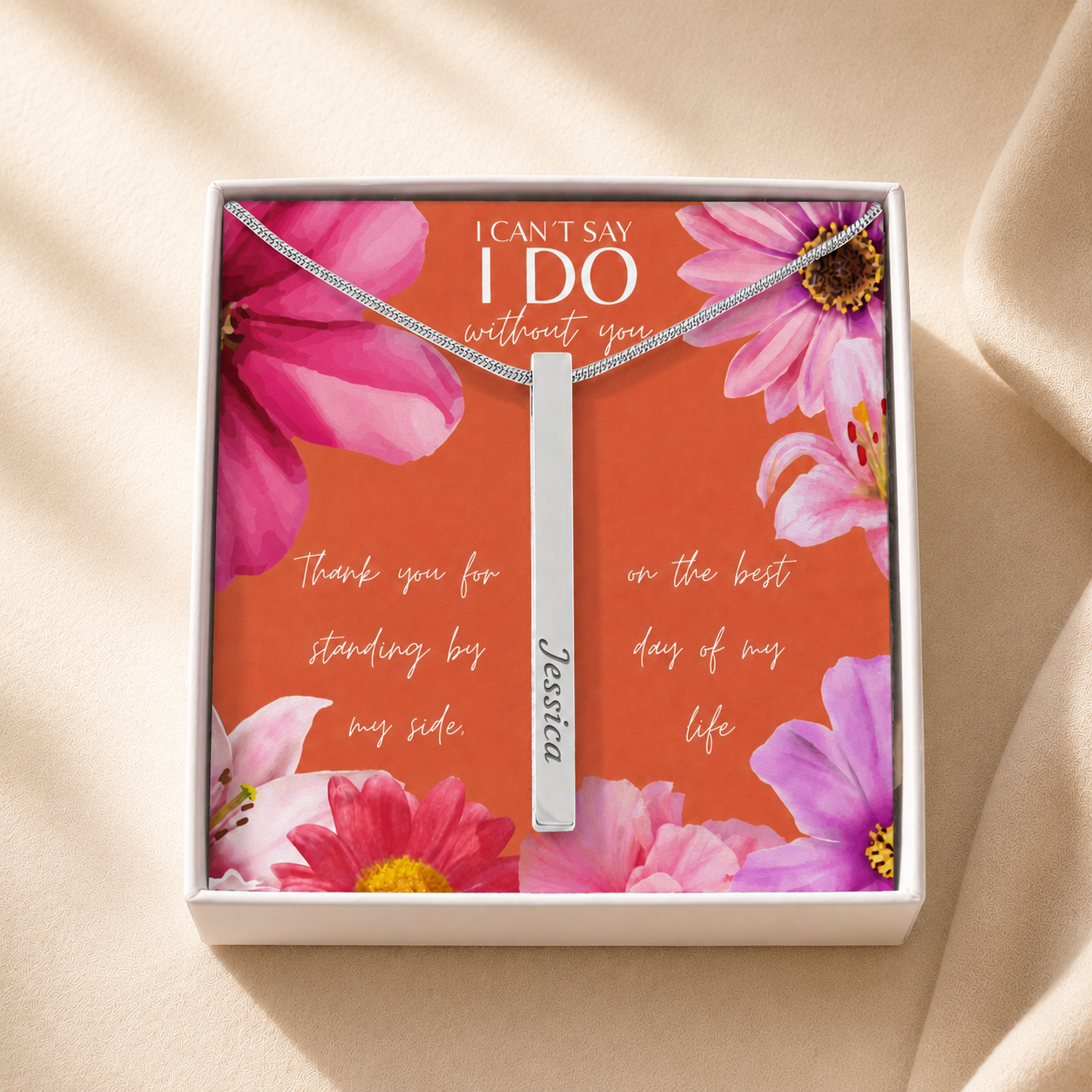Personalized Bridesmaid 4-Sided Bar Necklace 02
