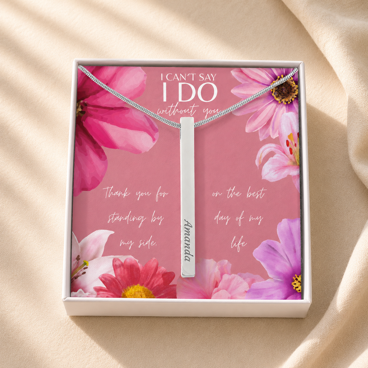 Personalized Bridesmaid 4-Sided Bar Necklace 03