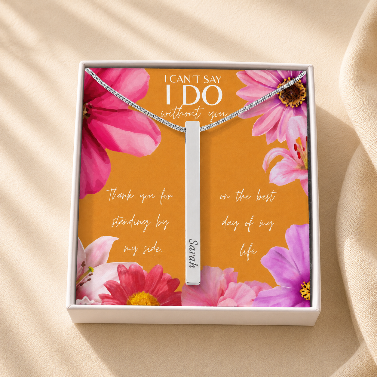 Personalized Bridesmaid 4-Sided Bar Necklace 04