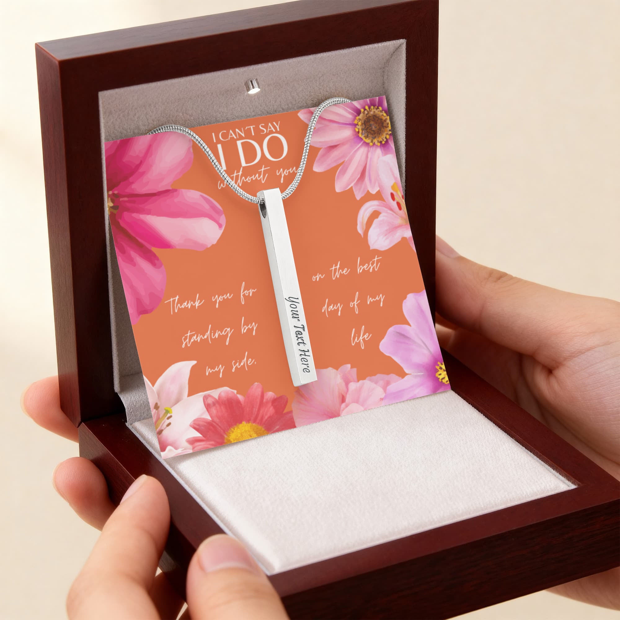 Personalized Bridesmaid 4-Sided Bar Necklace 02