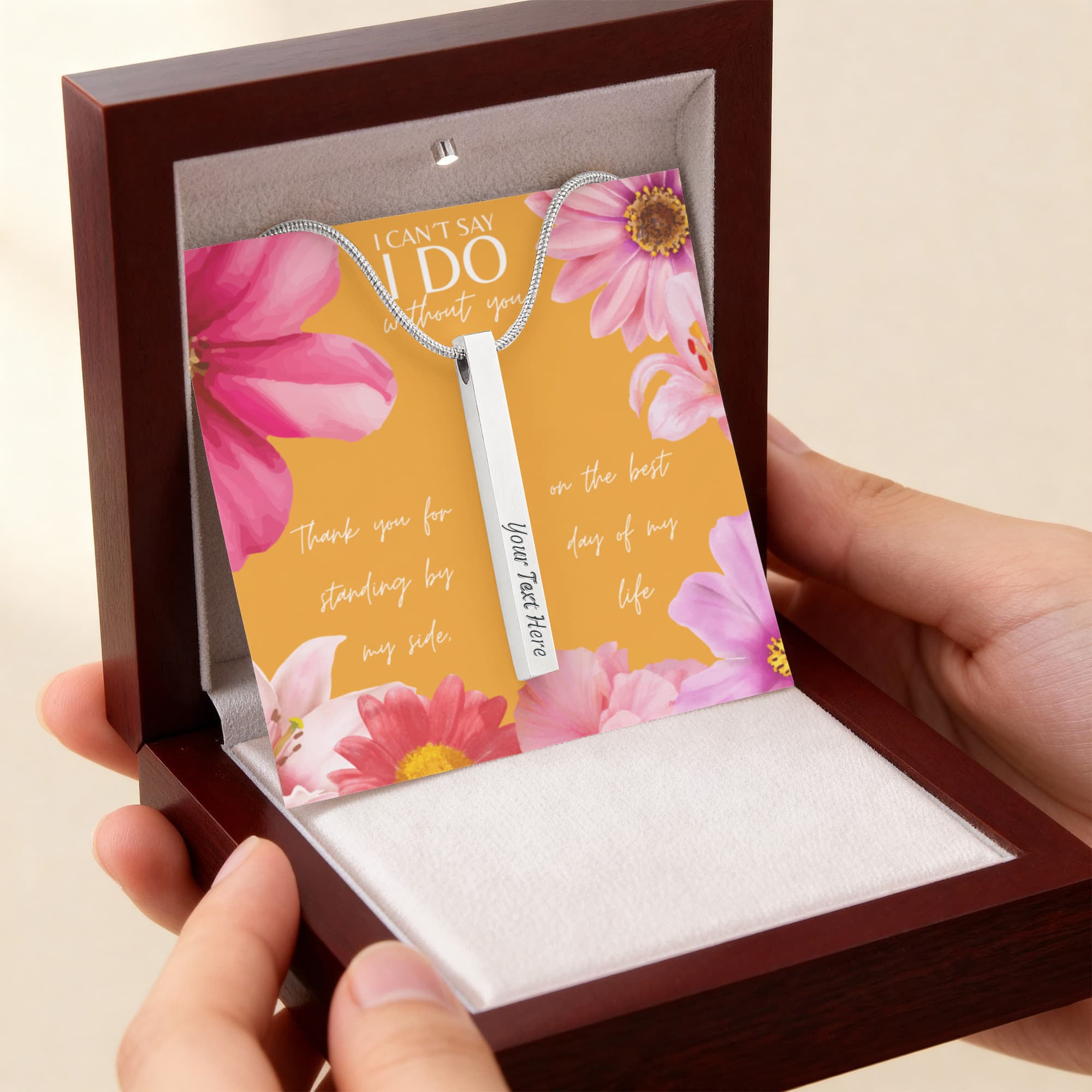 Personalized Bridesmaid 4-Sided Bar Necklace 04