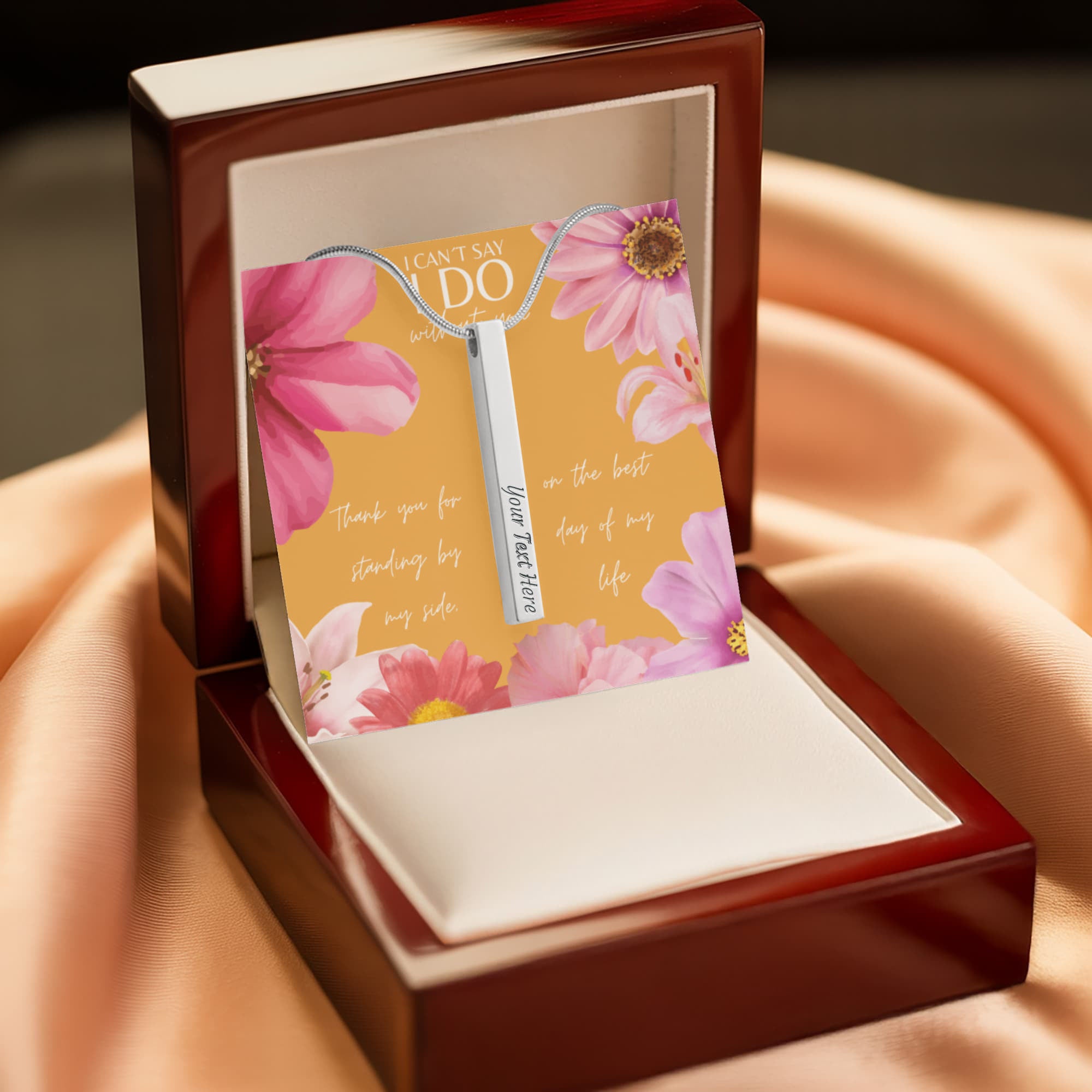 Personalized Bridesmaid 4-Sided Bar Necklace 04